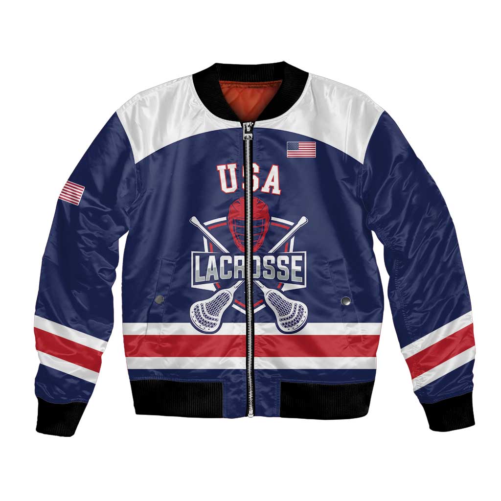 Custom United States Lacrosse Bomber Jacket Go Champions Blue Version