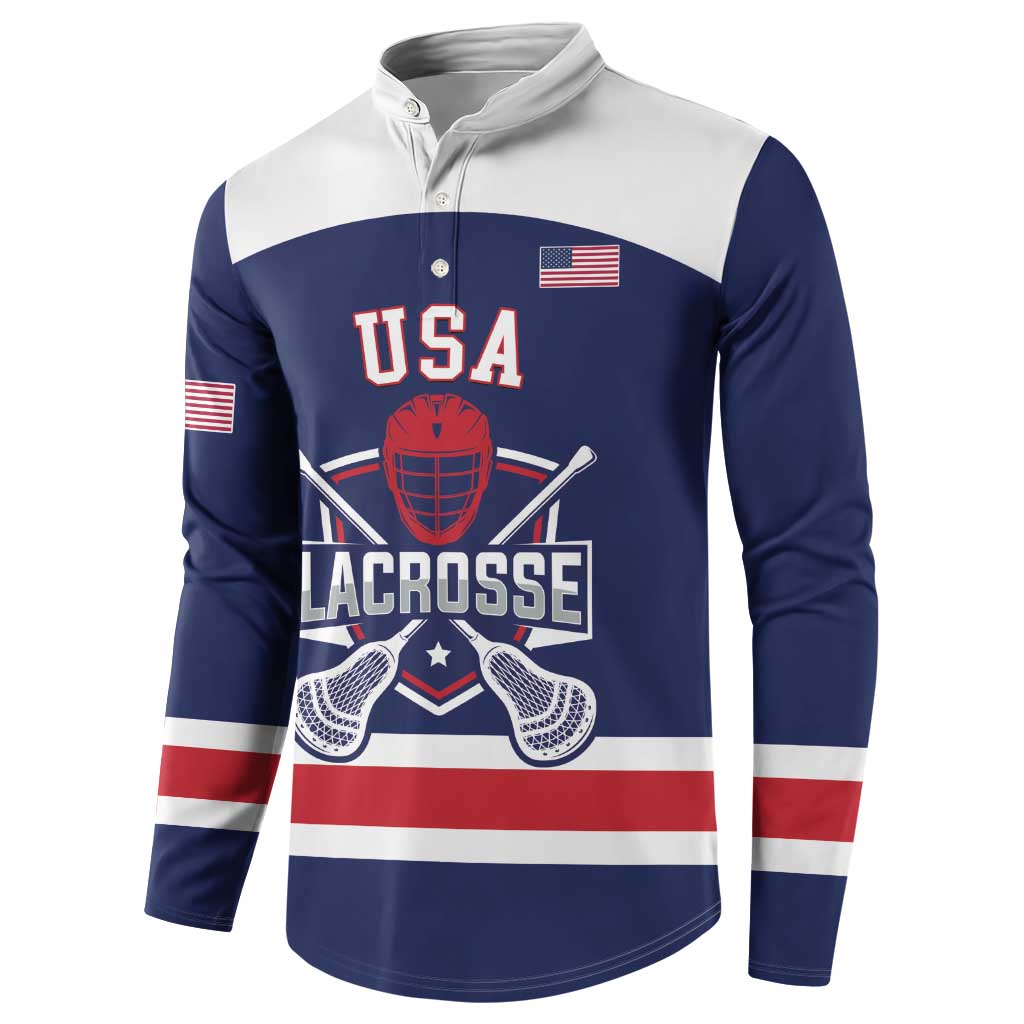 Custom United States Lacrosse Button Sweatshirt Go Champions Blue Version
