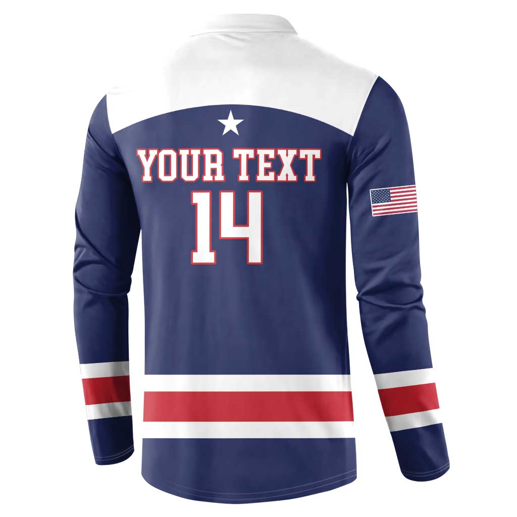 Custom United States Lacrosse Button Sweatshirt Go Champions Blue Version