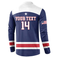 Custom United States Lacrosse Button Sweatshirt Go Champions Blue Version