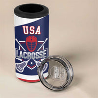 Custom United States Lacrosse 4 in 1 Can Cooler Tumbler Go Champions Blue Version