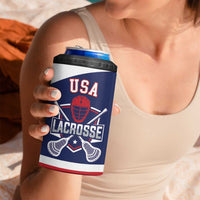 Custom United States Lacrosse 4 in 1 Can Cooler Tumbler Go Champions Blue Version