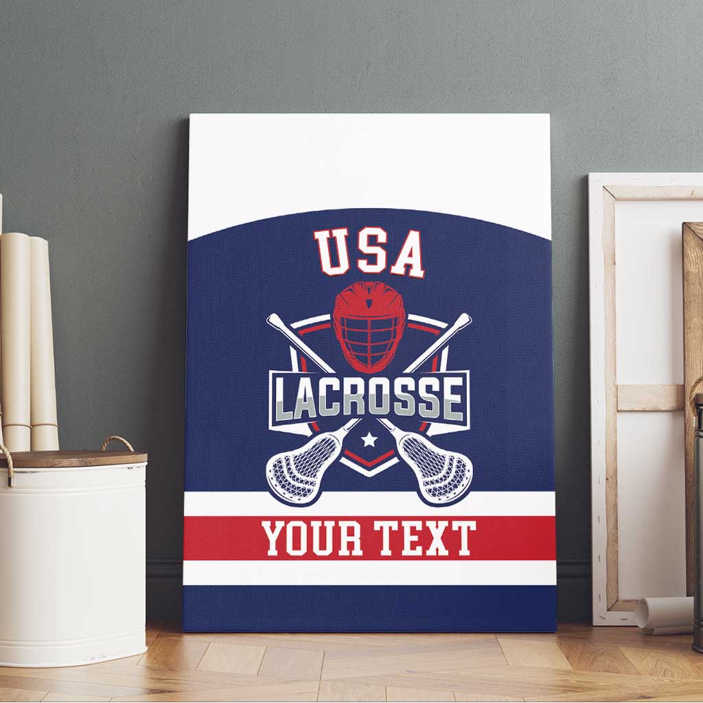 Custom United States Lacrosse Canvas Wall Art Go Champions Blue Version