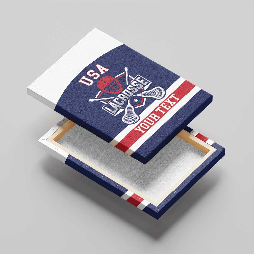 Custom United States Lacrosse Canvas Wall Art Go Champions Blue Version