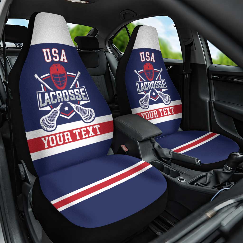 Custom United States Lacrosse Car Seat Cover Go Champions Blue Version