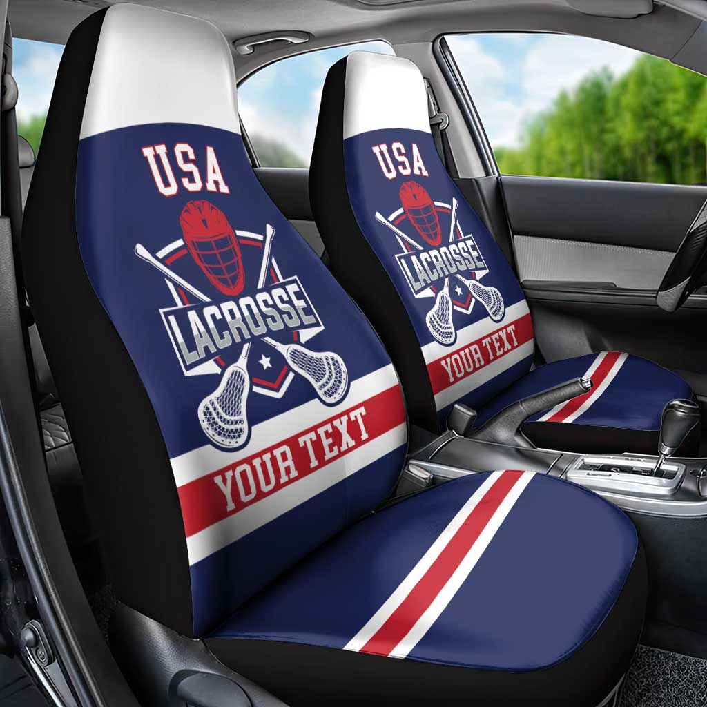 Custom United States Lacrosse Car Seat Cover Go Champions Blue Version