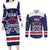 Custom United States Lacrosse Couples Matching Long Sleeve Bodycon Dress and Long Sleeve Button Shirt Go Champions Blue Version