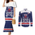 Custom United States Lacrosse Couples Matching Mermaid Dress and Long Sleeve Button Shirt Go Champions Blue Version