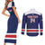 Custom United States Lacrosse Couples Matching Short Sleeve Bodycon Dress and Long Sleeve Button Shirt Go Champions Blue Version