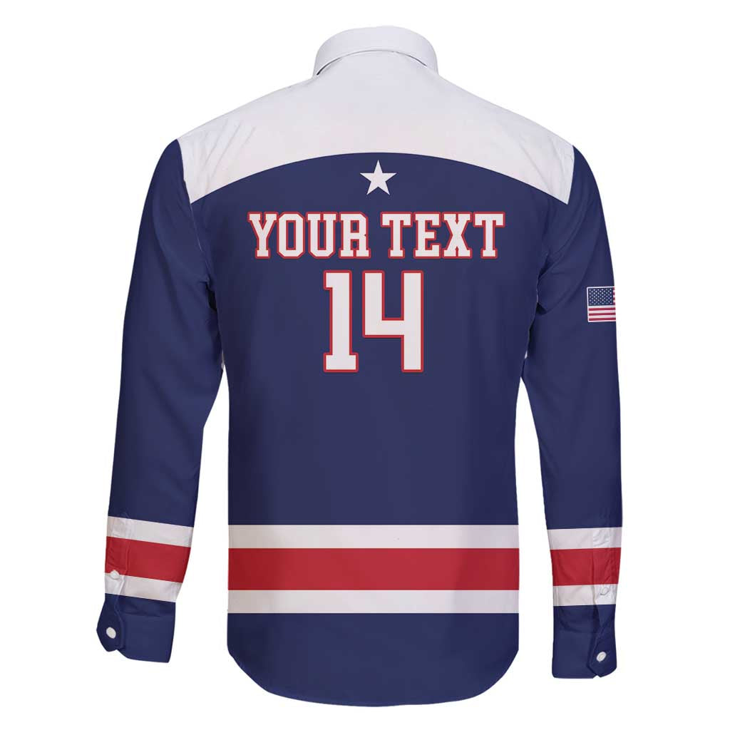 Custom United States Lacrosse Family Matching Long Sleeve Bodycon Dress and Hawaiian Shirt Go Champions Blue Version
