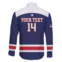Custom United States Lacrosse Family Matching Long Sleeve Bodycon Dress and Hawaiian Shirt Go Champions Blue Version