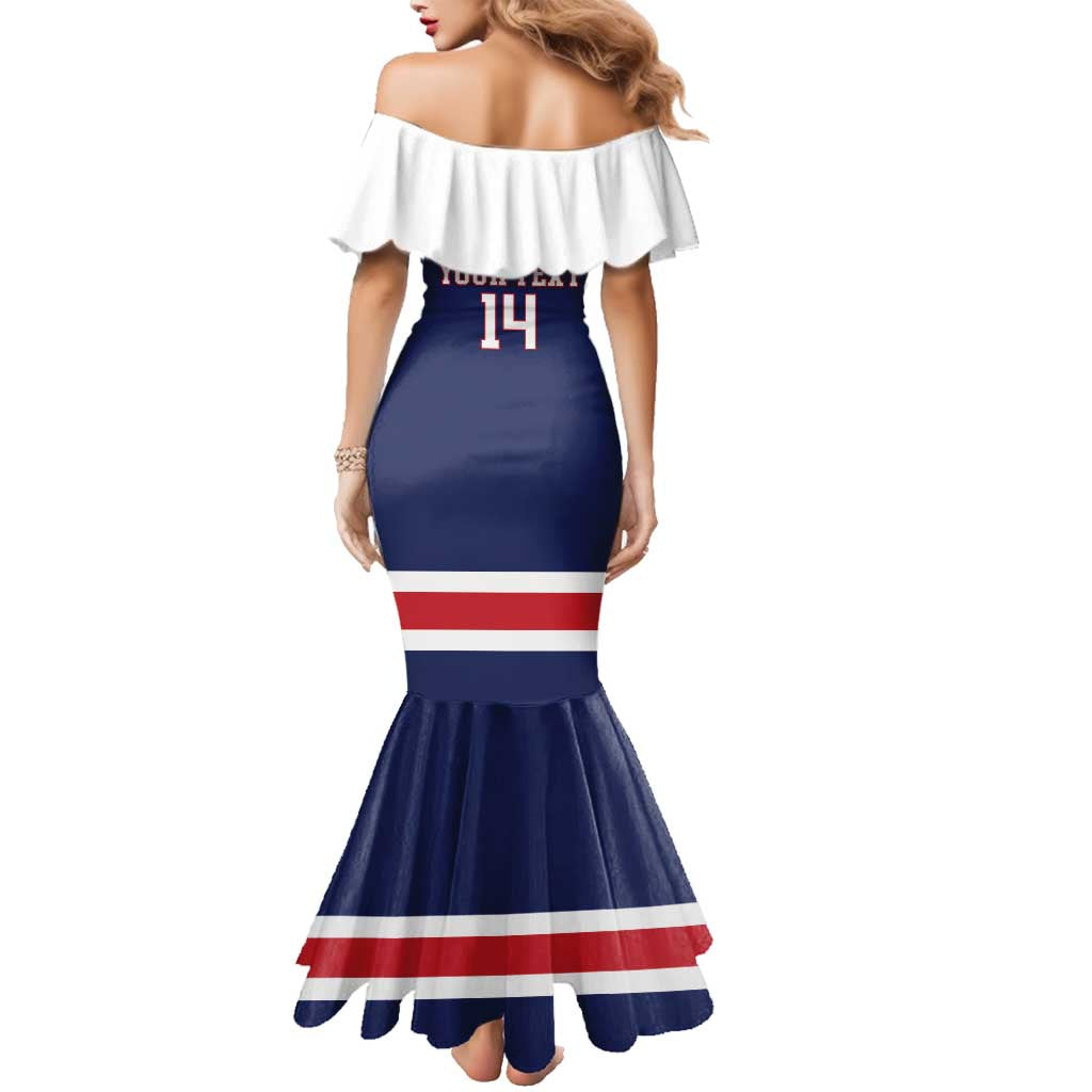 Custom United States Lacrosse Family Matching Mermaid Dress and Hawaiian Shirt Go Champions Blue Version