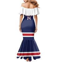 Custom United States Lacrosse Family Matching Mermaid Dress and Hawaiian Shirt Go Champions Blue Version