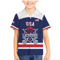 Custom United States Lacrosse Family Matching Mermaid Dress and Hawaiian Shirt Go Champions Blue Version