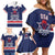 Custom United States Lacrosse Family Matching Off Shoulder Short Dress and Hawaiian Shirt Go Champions Blue Version