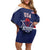 Custom United States Lacrosse Family Matching Off Shoulder Short Dress and Hawaiian Shirt Go Champions Blue Version