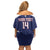 Custom United States Lacrosse Family Matching Off Shoulder Short Dress and Hawaiian Shirt Go Champions Blue Version