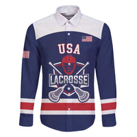 Custom United States Lacrosse Family Matching Puletasi and Hawaiian Shirt Go Champions Blue Version