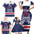 Custom United States Lacrosse Family Matching Short Sleeve Bodycon Dress and Hawaiian Shirt Go Champions Blue Version
