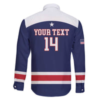 Custom United States Lacrosse Family Matching Short Sleeve Bodycon Dress and Hawaiian Shirt Go Champions Blue Version