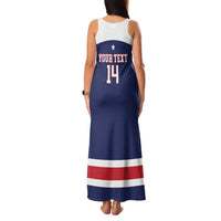 Custom United States Lacrosse Family Matching Tank Maxi Dress and Hawaiian Shirt Go Champions Blue Version