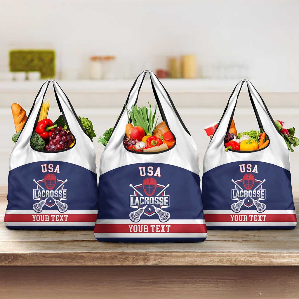 Custom United States Lacrosse Grocery Bag Go Champions Blue Version