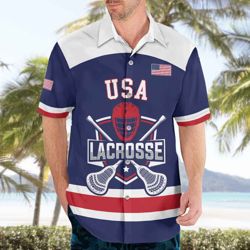 Custom United States Lacrosse Hawaiian Shirt Go Champions Blue Version