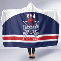 Custom United States Lacrosse Hooded Blanket Go Champions Blue Version