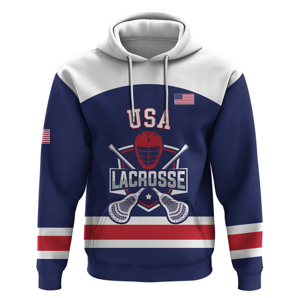 Custom United States Lacrosse Hoodie Go Champions Blue Version