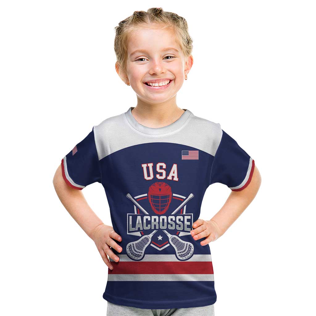 Custom United States Lacrosse Kid T Shirt Go Champions Blue Version