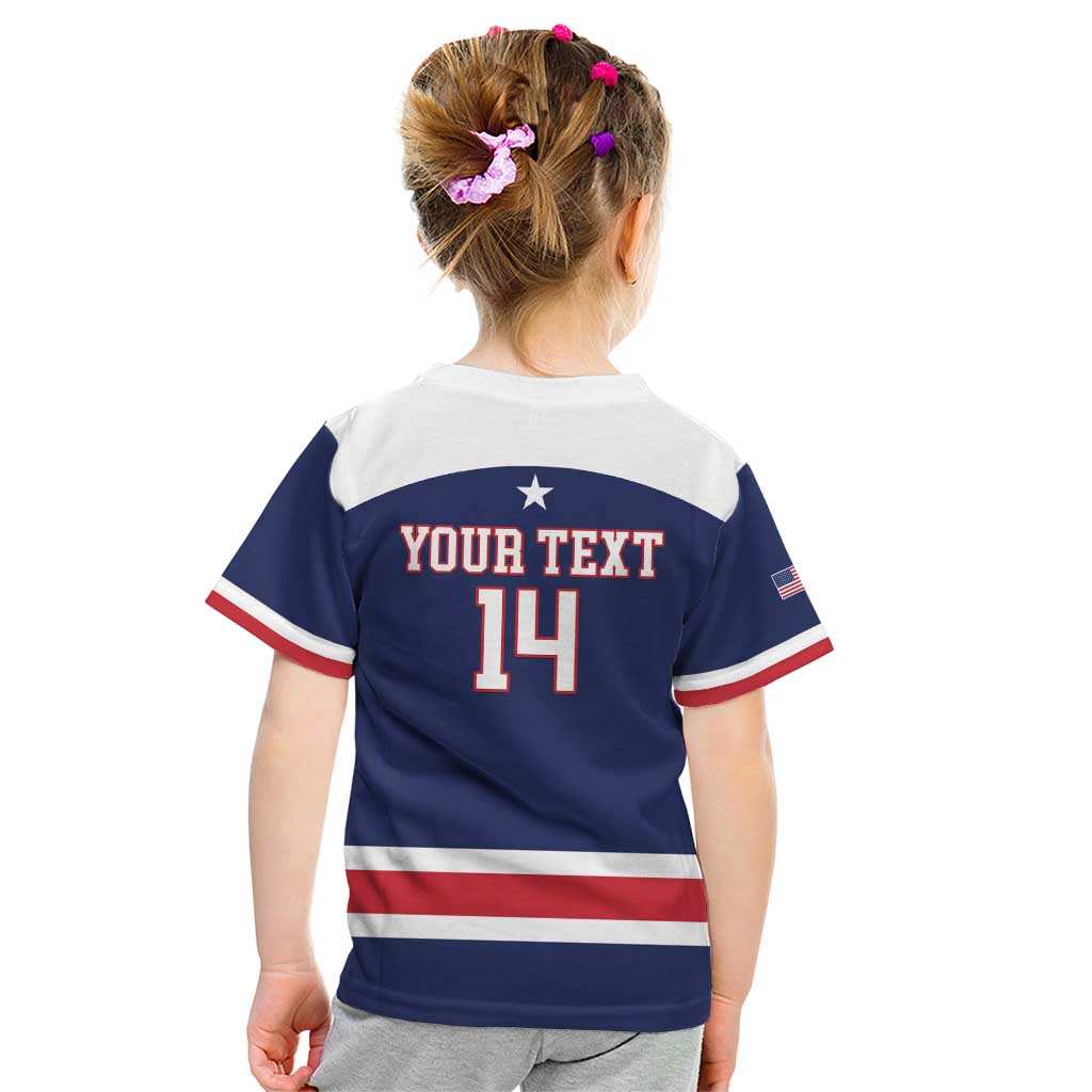 Custom United States Lacrosse Kid T Shirt Go Champions Blue Version