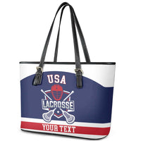 Custom United States Lacrosse Leather Tote Bag Go Champions Blue Version