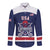 Custom United States Lacrosse Long Sleeve Button Shirt Go Champions Blue Version