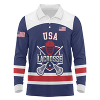 Custom United States Lacrosse Long Sleeve Polo Shirt Go Champions Blue Version