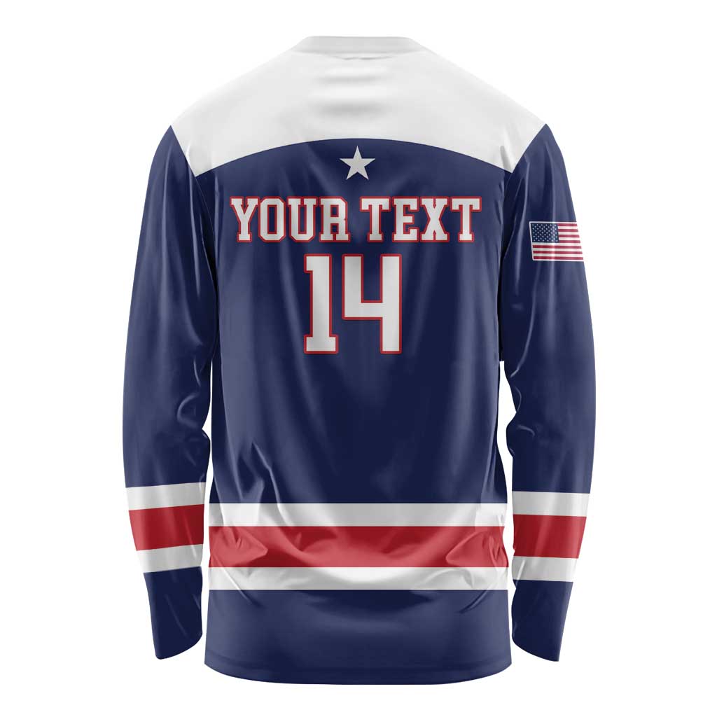 Custom United States Lacrosse Long Sleeve Shirt Go Champions Blue Version