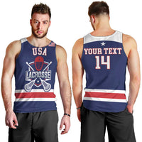 Custom United States Lacrosse Men Tank Top Go Champions Blue Version