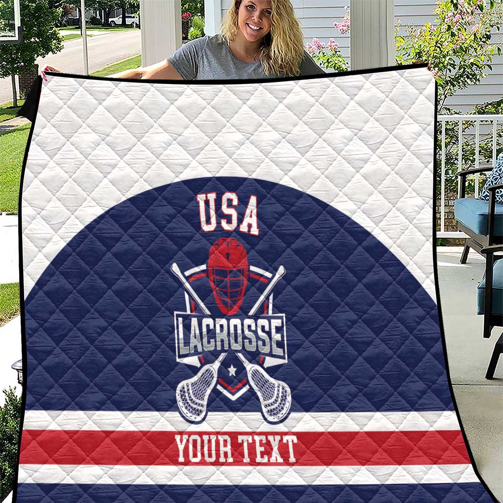 Custom United States Lacrosse Quilt Go Champions Blue Version