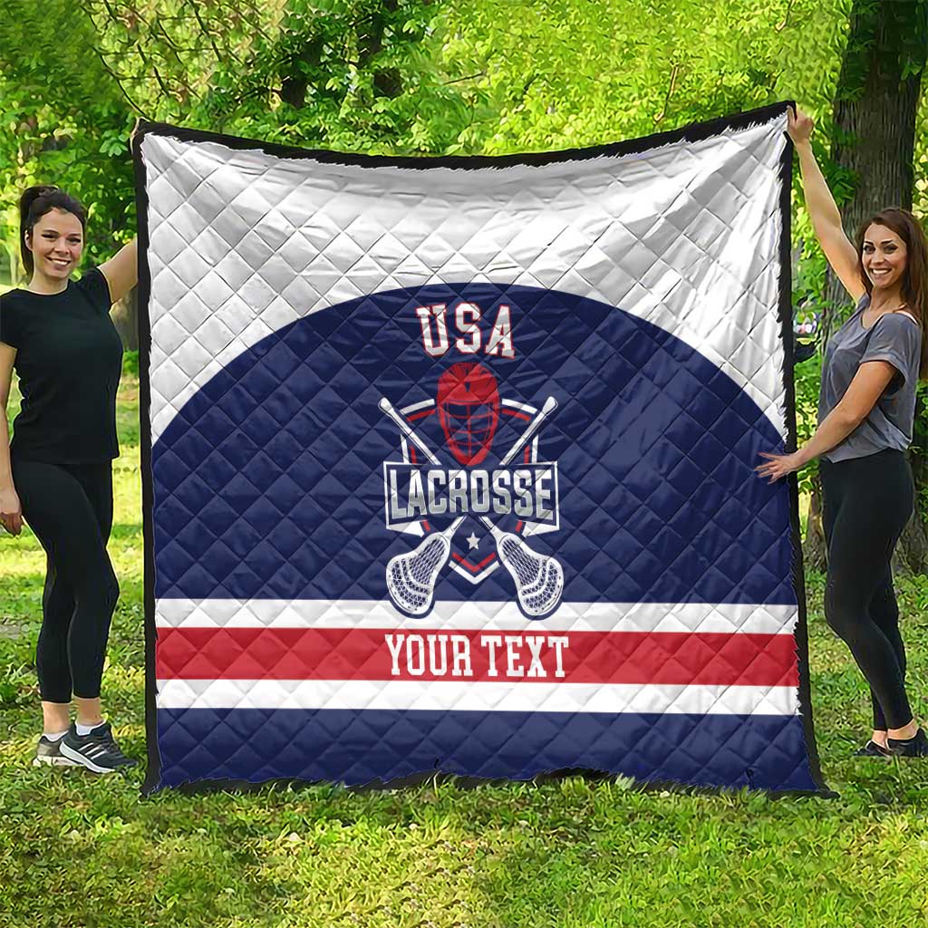 Custom United States Lacrosse Quilt Go Champions Blue Version