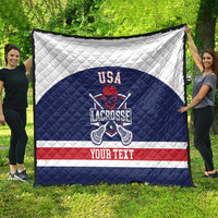 Custom United States Lacrosse Quilt Go Champions Blue Version