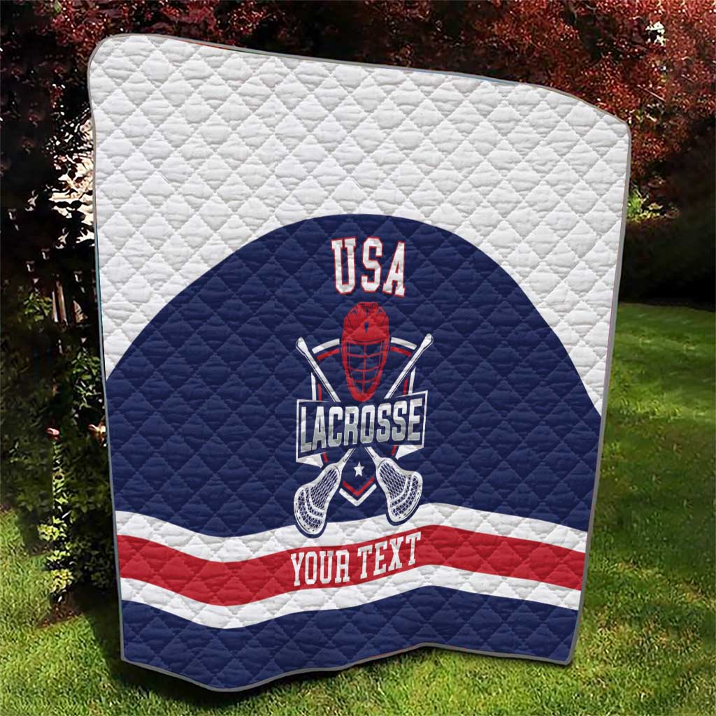 Custom United States Lacrosse Quilt Go Champions Blue Version