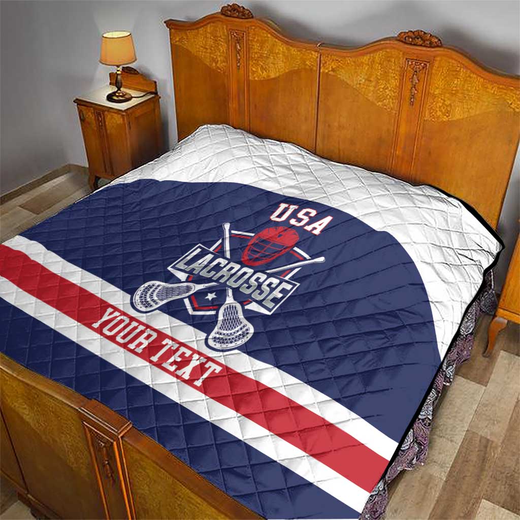 Custom United States Lacrosse Quilt Go Champions Blue Version