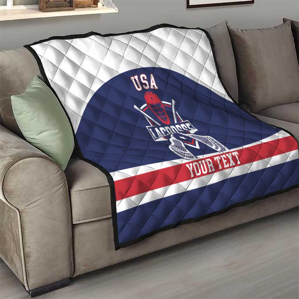 Custom United States Lacrosse Quilt Go Champions Blue Version