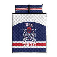 Custom United States Lacrosse Quilt Bed Set Go Champions Blue Version