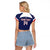 Custom United States Lacrosse Raglan Cropped T Shirt Go Champions Blue Version