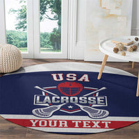 Custom United States Lacrosse Round Carpet Go Champions Blue Version