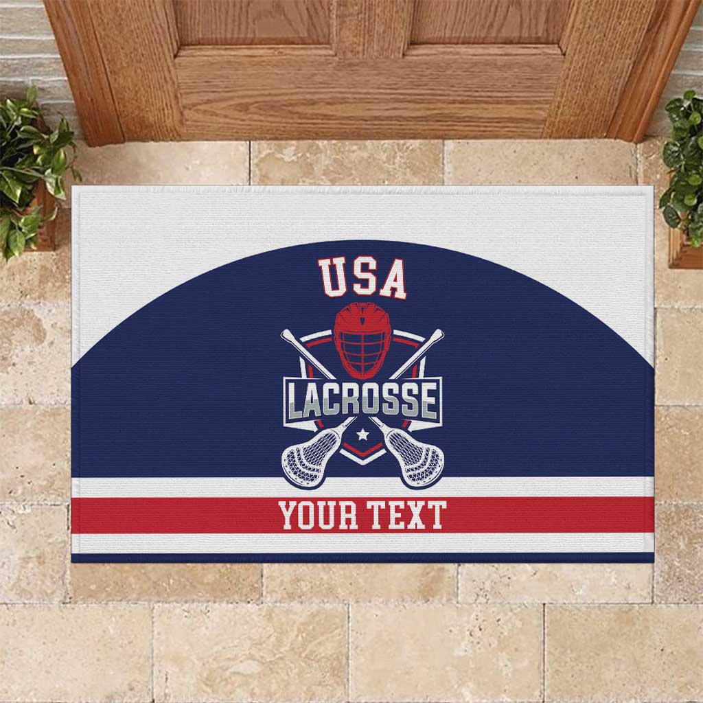 Custom United States Lacrosse Rubber Doormat Go Champions Blue Version