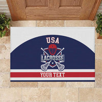 Custom United States Lacrosse Rubber Doormat Go Champions Blue Version