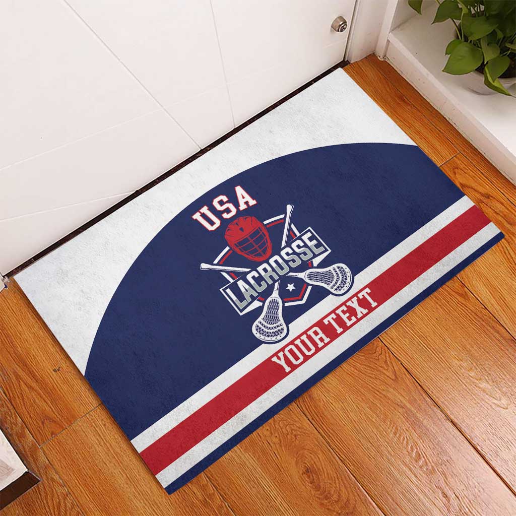 Custom United States Lacrosse Rubber Doormat Go Champions Blue Version