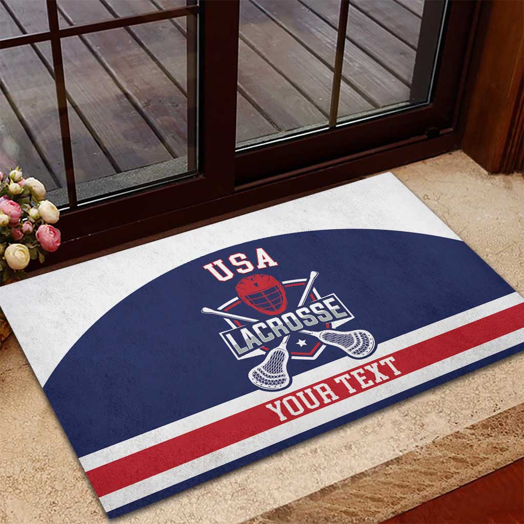 Custom United States Lacrosse Rubber Doormat Go Champions Blue Version