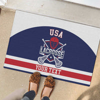 Custom United States Lacrosse Rubber Doormat Go Champions Blue Version